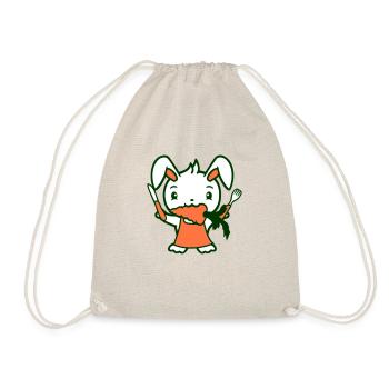 Lapin Carotte Carotte Bouche Nourriture Faim Fourchette Couteau - Sac de sport léger - nature - Devant