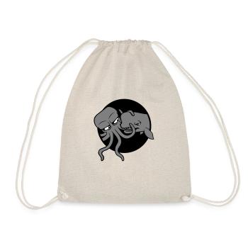 Octopus Whale 2 Fighting Deep Sea Monster Sea Monster - Drawstring Bag - nature - Front