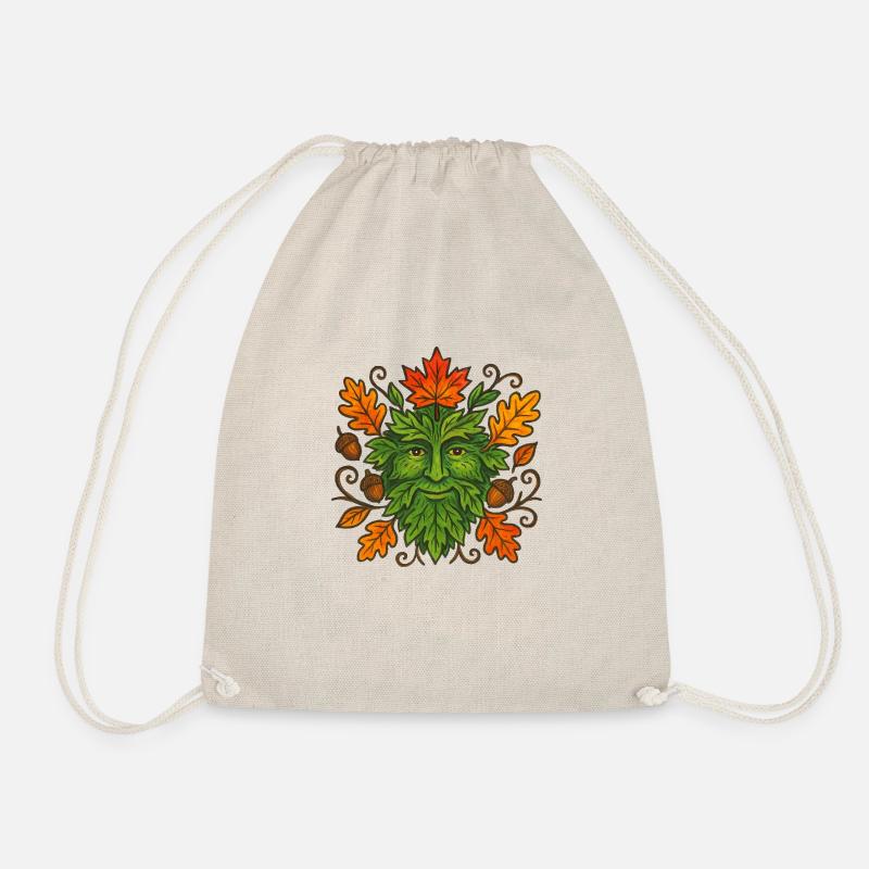 Herbstlicher Greenman - Turnbeutel - Natur