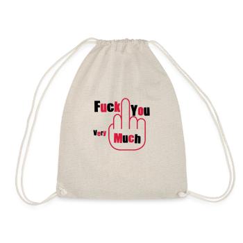 funny,fuck you - Drawstring Bag - nature - Front