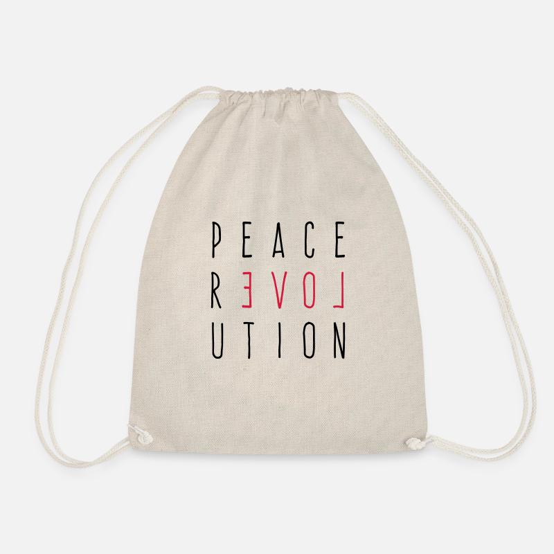 Peace Love Revolution - Turnbeutel - Natur