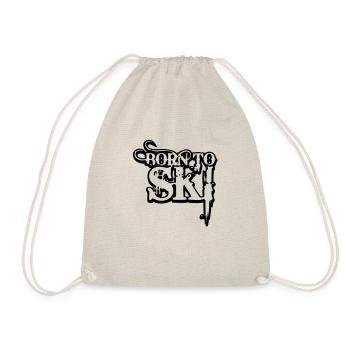 born to ski 22 - Drawstring Bag - nature - Front