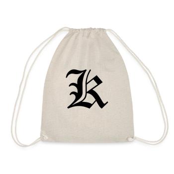 Gothic Letter K_V10 - Drawstring Bag - nature - Front