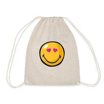Smiley heart eyes - Drawstring Bag - nature - Front