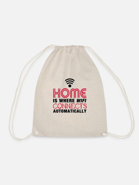 home is where the wifi connects automatically II2c - Turnbeutel - Natur