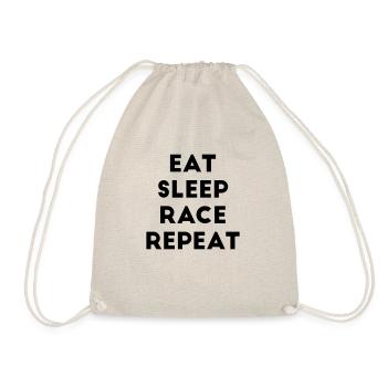 Eat Sleep Race Repeat Racing Bicycle Kart Car - Drawstring Bag - nature - Front