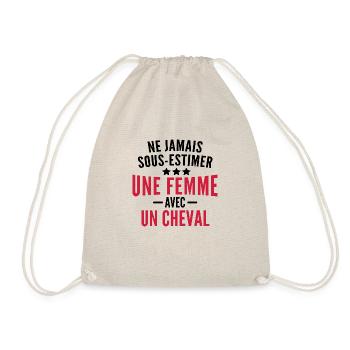cadeau humour cheval / femme à cheval - Sac de sport léger - nature - Devant