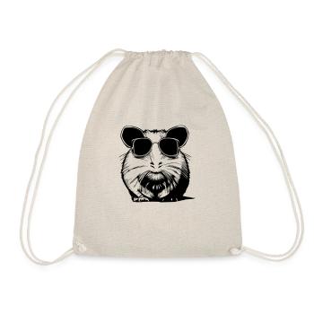 Guinea pig cool sunglasses funny vector 1 - Drawstring Bag - nature - Front