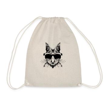 Squirrel Sunglasses Animal Cute Funny Cool 03 - Drawstring Bag - nature - Front