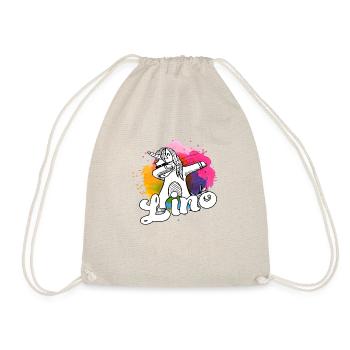LINO - Beautiful Boy Name with Cool Unicorn - Drawstring Bag - nature - Front