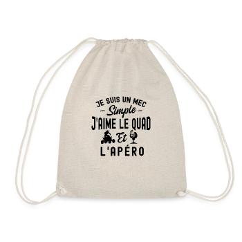 mec simple / quad et apéro / cadeau humour quad - Sac de sport léger - nature - Devant