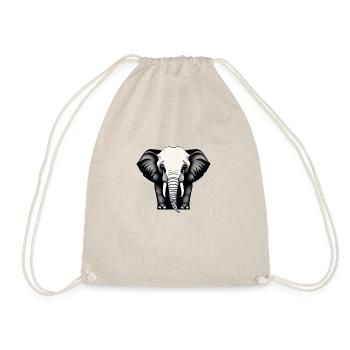 Little Elephant Cartoon Cute Adventure 17 - Drawstring Bag - nature - Front