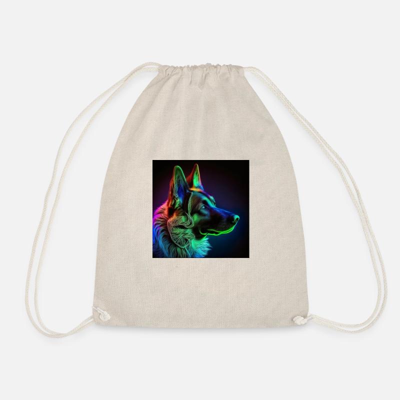 Alsatian neon - Drawstring Bag - nature