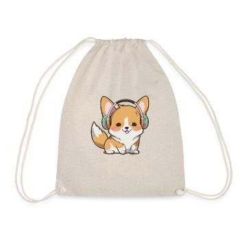 Kawaii Cute Happy Colorful Dog avec des écouteurs - Sac de sport léger - nature - Devant