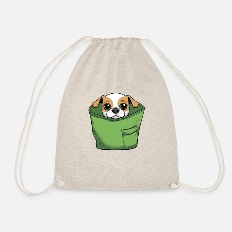 Hund Brusttasche - Turnbeutel - Natur