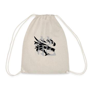 dragon22 noir kanji dragon gris - Sac de sport léger - nature - Devant