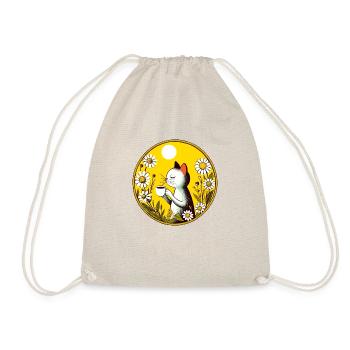 Chat de café rétro vintage - Sac de sport léger - nature - Devant