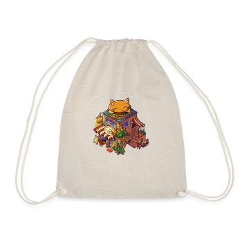 Katzen Burger Shop - Cat Town - Drawstring Bag - nature - Front