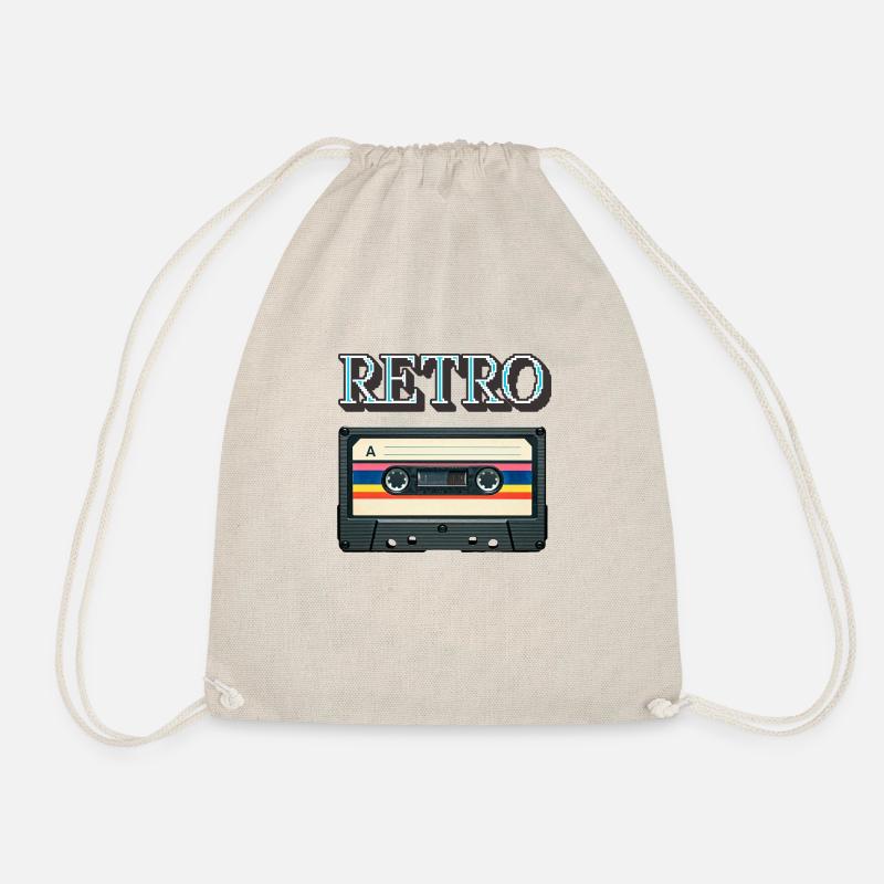 Retro Cassette - Drawstring Bag - nature