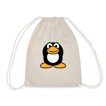 Penguin hear nothing, numb hands cover ears - Drawstring Bag - nature - Front