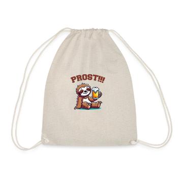 faultier bier comic - Turnbeutel - Natur - Vorne
