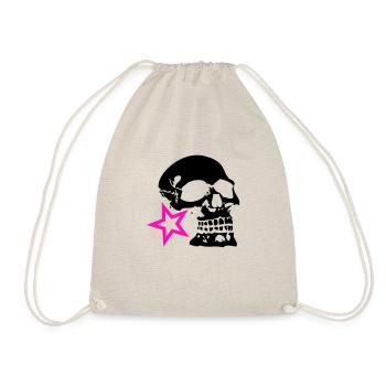 tete de mort crane profil etoile logo - Sac de sport léger - nature - Devant