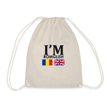 Romanian + English = - Drawstring Bag - nature - Front