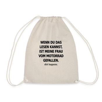 Lustiger Biker Spruch - Wenn du das lesen kannst - Turnbeutel - Natur - Vorne