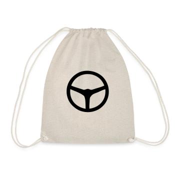 steering wheel rad ruota rueda1 - Drawstring Bag - nature - Front