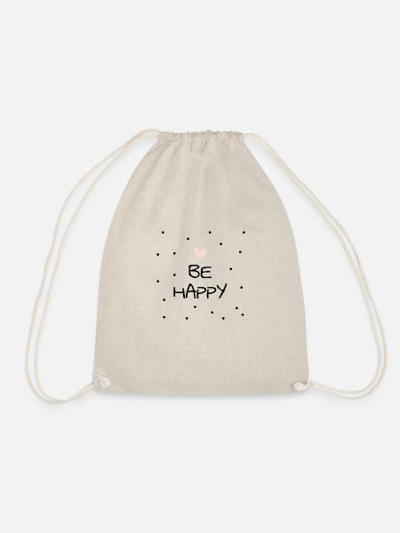 Be happy - Drawstring Bag - nature