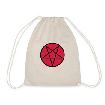 Pentagram in Circle 2c - Drawstring Bag - nature - Front