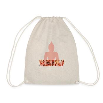 Reiki with buddah e 222 - Drawstring Bag - nature - Front