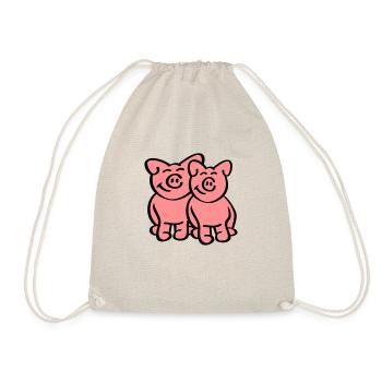Cute Pigs - Turnbeutel - Natur - Vorne