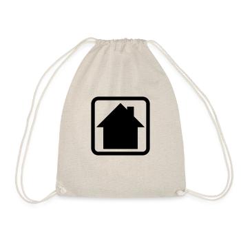 Haus Logo Button Symbol - Turnbeutel - Natur - Vorne