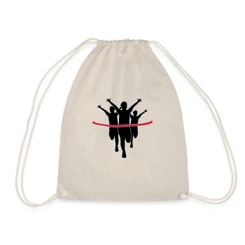 rotes band sport 3 laeufer rennen schnell marathon - Turnbeutel - Natur - Vorne
