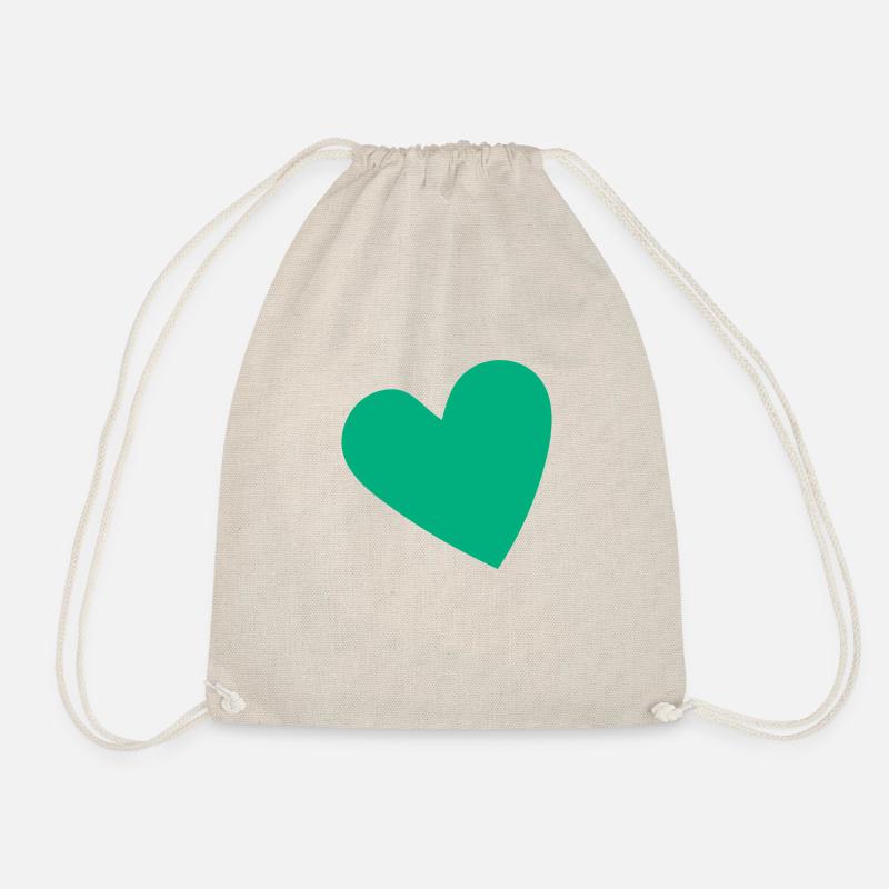 Green heart - Drawstring Bag - nature