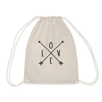LOVE X ARROWS - Turnbeutel - Natur - Vorne