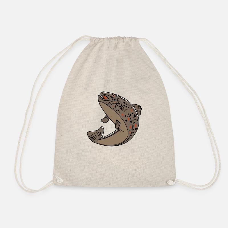 Bachforelle / Brown Trout - Drawstring Bag - nature