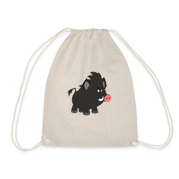 Grumpy Cartoon Wildschwein von Cheerful Madness !! - Turnbeutel - Natur - Vorne