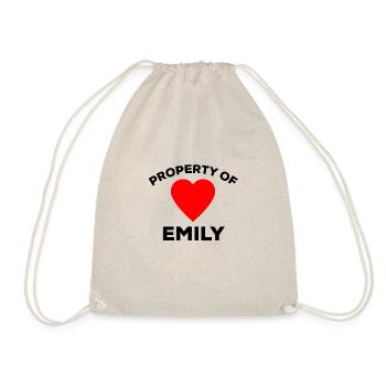 Eigentum von Emily Boyfriend Girlfriend Love Taken - Turnbeutel - Natur - Vorne