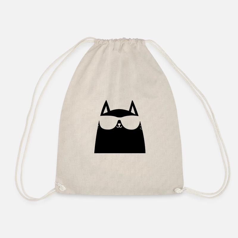 Katze mit Brille - Turnbeutel - Natur