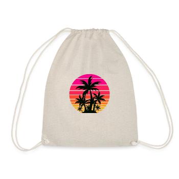 Tropical 80s Sunset Classic Design - Drawstring Bag - nature - Front