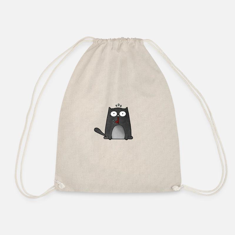 Stupid cat - Drawstring Bag - nature