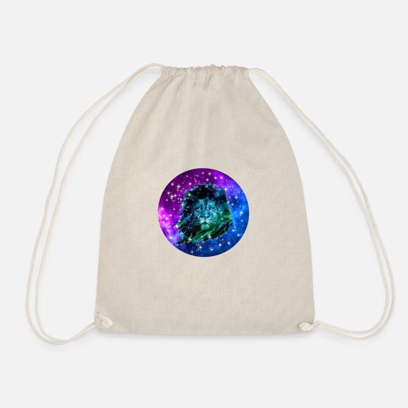Galaxy Lion with Galaxy Design - Drawstring Bag - nature