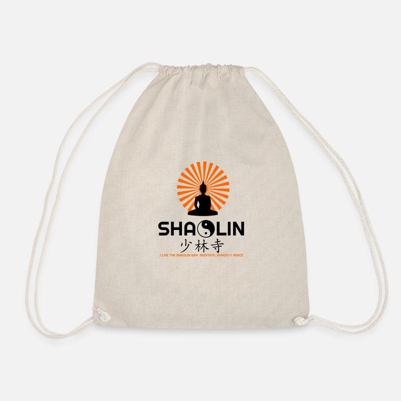 I love Shaolin, Shaolin Kung Fu, Shaolin hoodies, - Drawstring Bag - nature