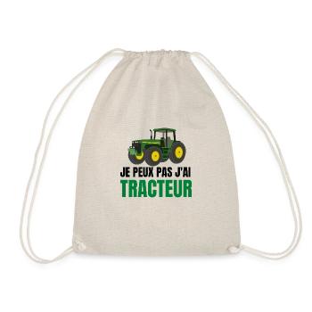 je peux pas j'ai tracteur vert t shirt humour - Sac de sport léger - nature - Devant