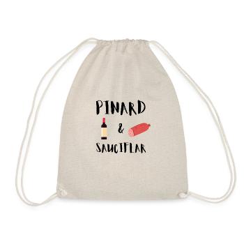 pinard et sauciflar t shirt humour vin saucisson - Sac de sport léger - nature - Devant
