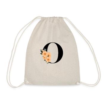 flowery letter o - Drawstring Bag - nature - Front