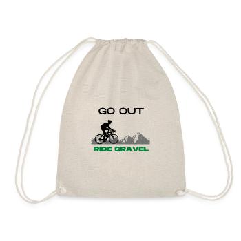 Ride Gravel - Drawstring Bag - nature - Front