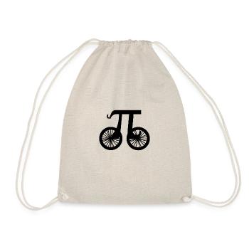 Math Symbol Pi Fahrrad Radfahren lustige Geschenk - Turnbeutel - Natur - Vorne
